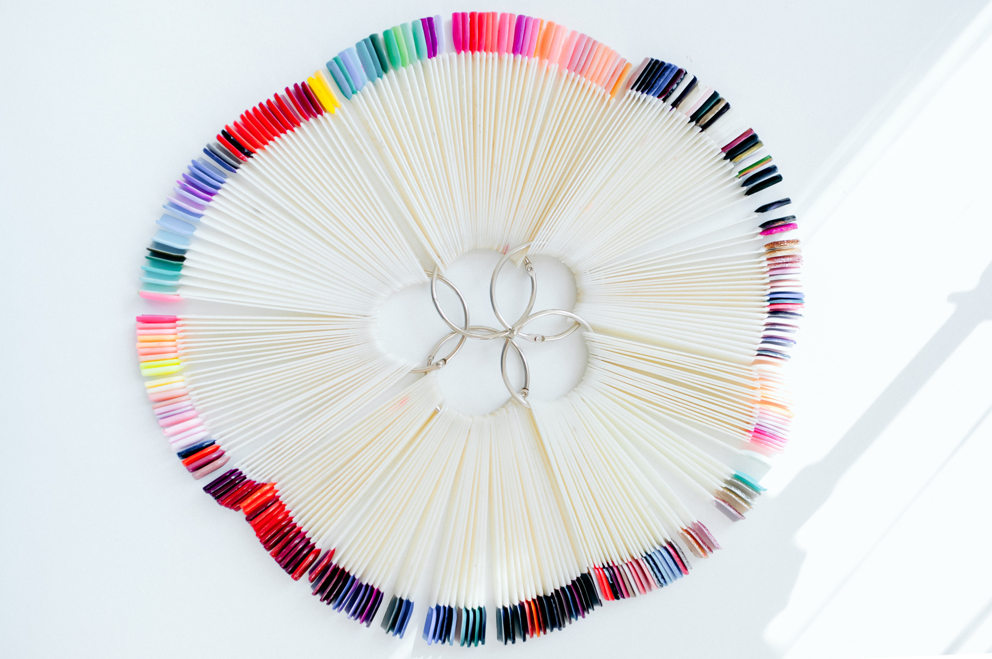 Embroidered sampler with color swatches